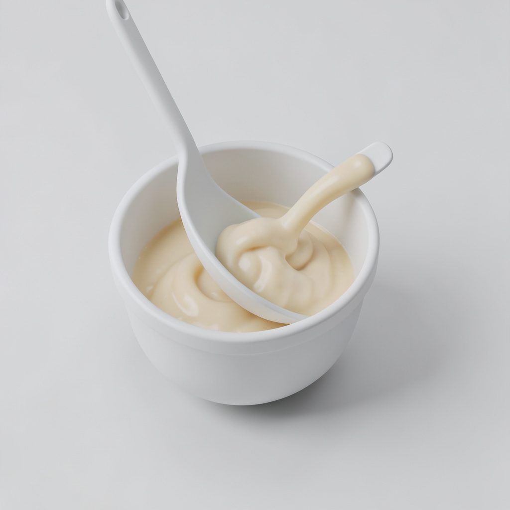Soft pastel bowls of homemade baby food in gentle natural light, with a warm and nurturing kitchen feel